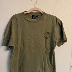 Olive Green Short Sleeve Graphic T‑Shirt